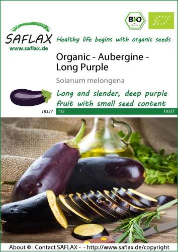 Baklažán BIO Long Purple cca 20 semien