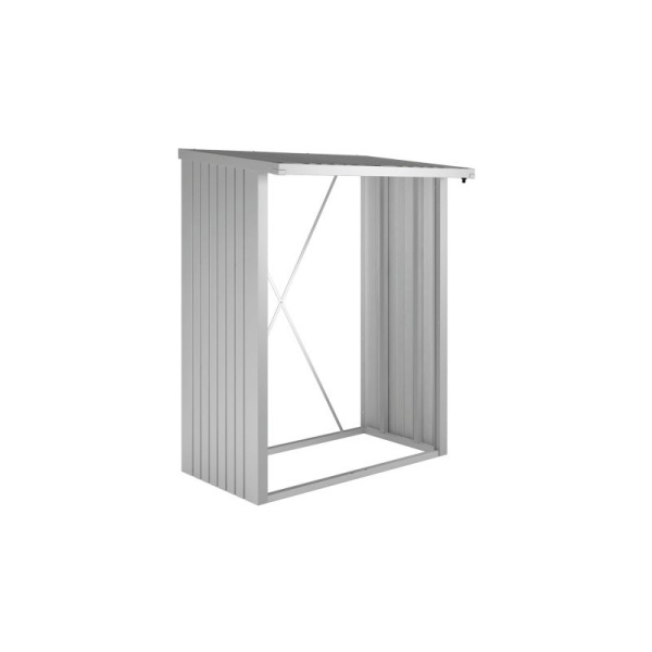 Biohort sklad dreva WoodStock® 150 strieborný metalický 157x102x199