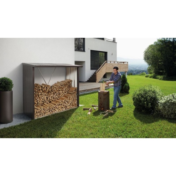 Biohort sklad dreva WoodStock® 230 tmavosivý metalický 229x102x199