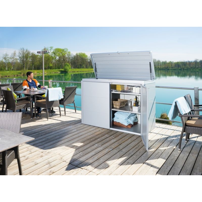 Biohort úložný box HighBoard strieborný metalický 160x70x118