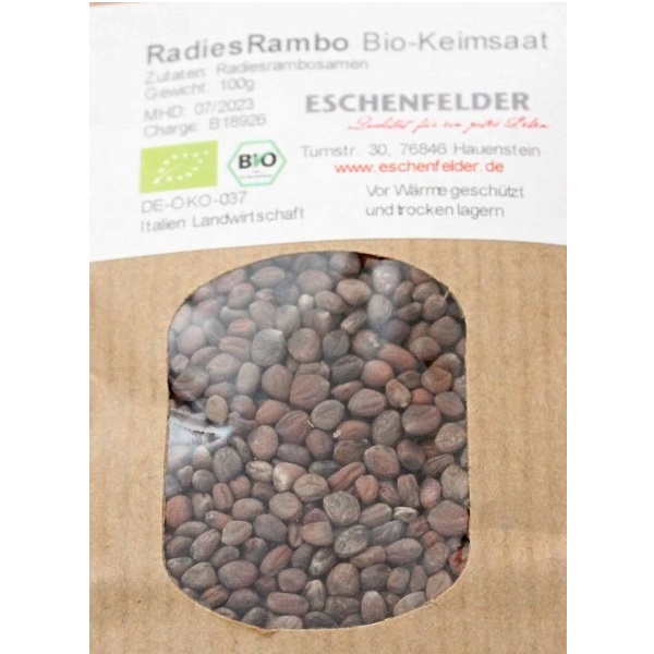 BIO semená na klíčenie a mikrozeleninu Reďkovka Tmavo červená Rambo 100 g